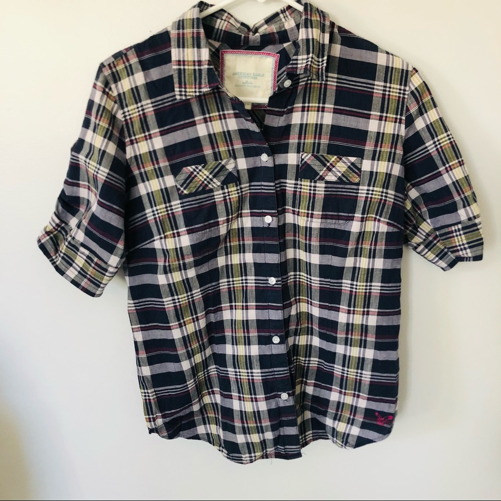 American Eagle Girls Flannel Short Sleeve 10